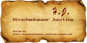 Hirschenhauser Jusztina névjegykártya