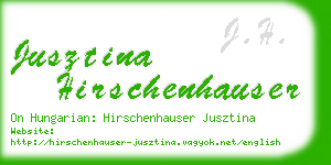 jusztina hirschenhauser business card